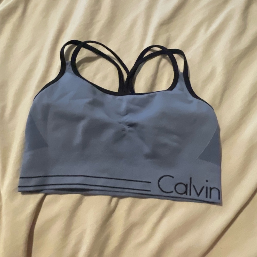 Calvin Klein Women's Gray-Purple Sports Bra